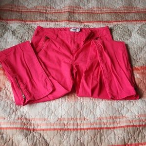 Hot pink skinny jeans